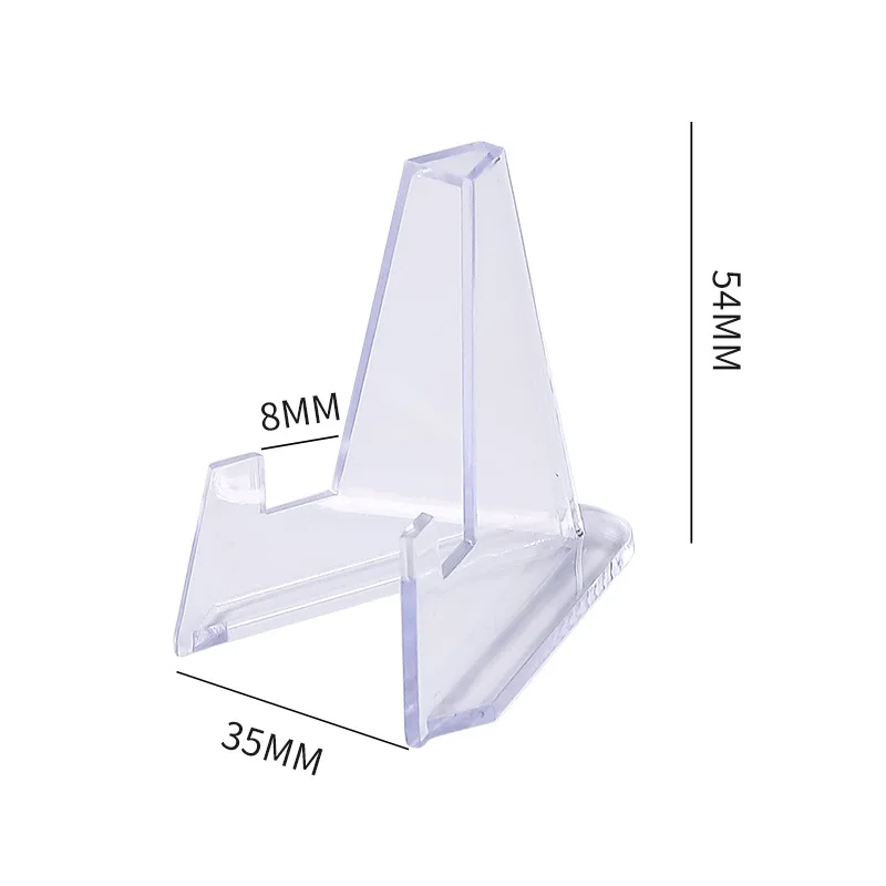 54mm*35mm Mini Clear Plastic Easel Stands Baseball Sports Card Stands Trading Graded Card Easel Stand