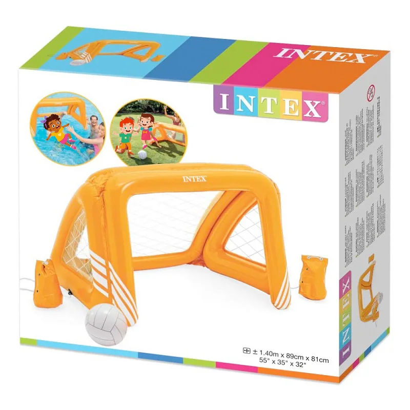 Intex 58507 Inflatable Water Soccer Gate Swimming Pool Entertainment Water Polo PVC Frame Ball Net Toys