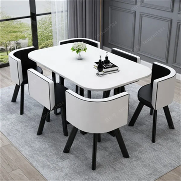 Luxury Stainless Steel Leg Marble Top Dining Desk Furniture Imported Modern Living  Room Chaires Dining Tables Set