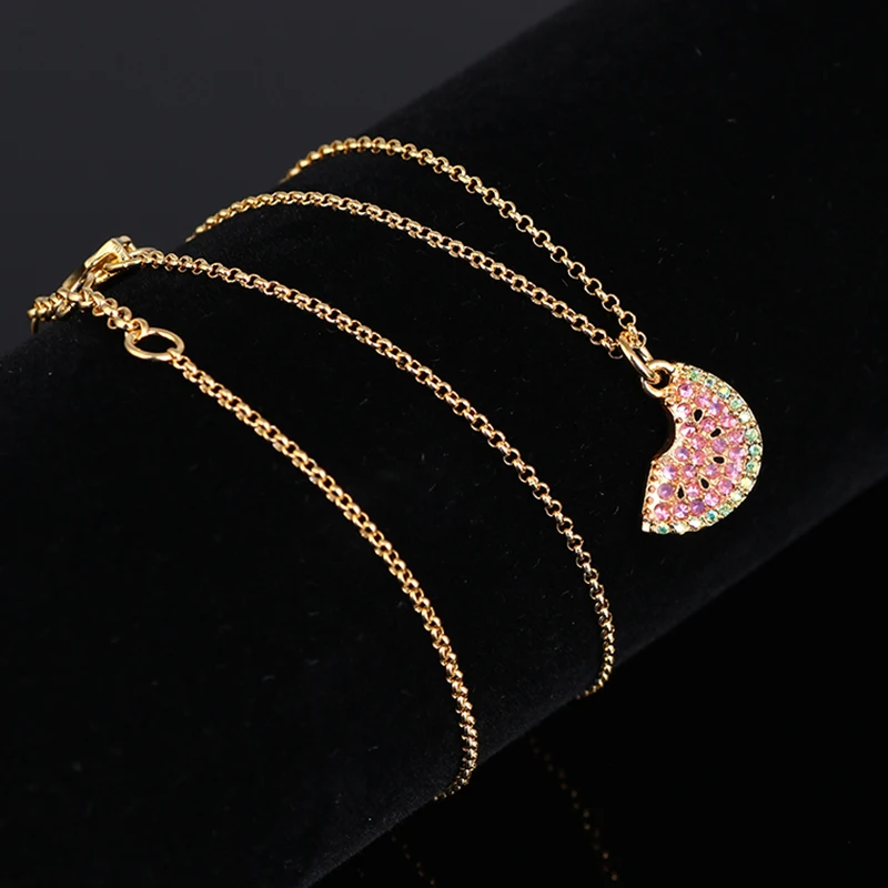 Red watermelon sweet stainless steel necklace