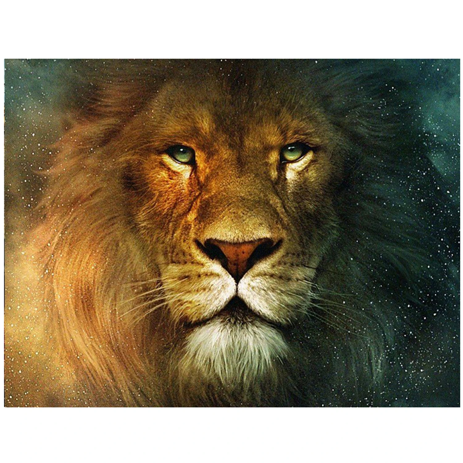 OEM Full Round Color Bead Wrink Free Canvas Crystal Art Lion Picture Of Beautiful Painting