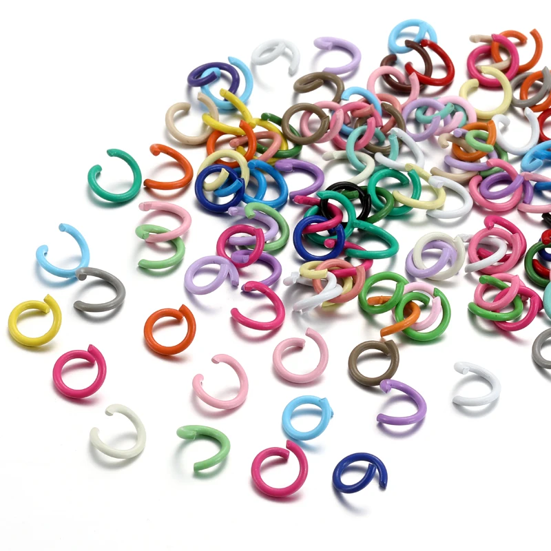 100pcs/bag 1.2x8mm Colorful Metal DIY Jewelry Findings Open Single Loops Jump Rings & Split Ring for jewelry making V164