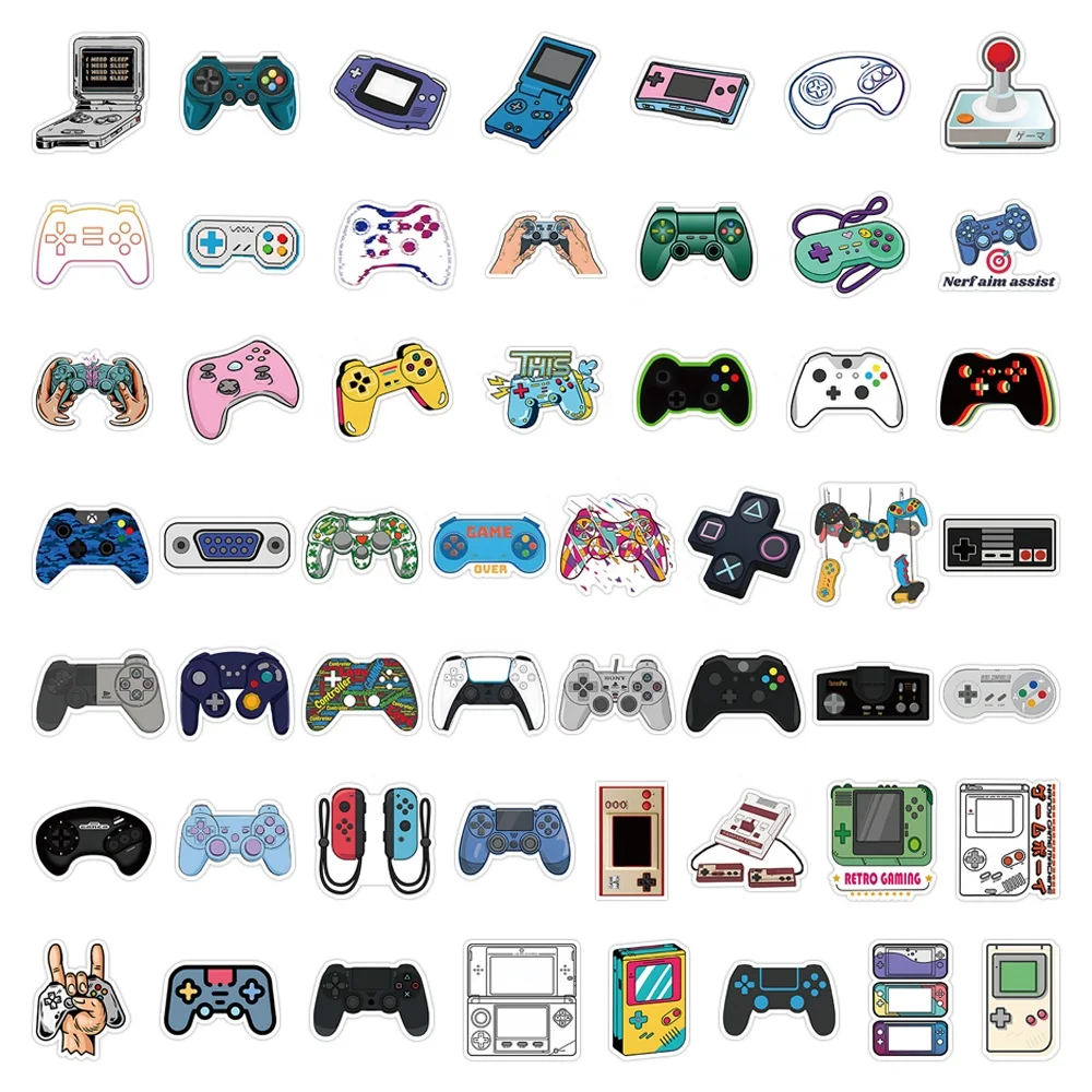 50pcs Cartoon Game Controller Stickers Custom Waterproof Vinyl Mobile Water Bottle boy Sticker Luggage Laptop Fashion Sticker