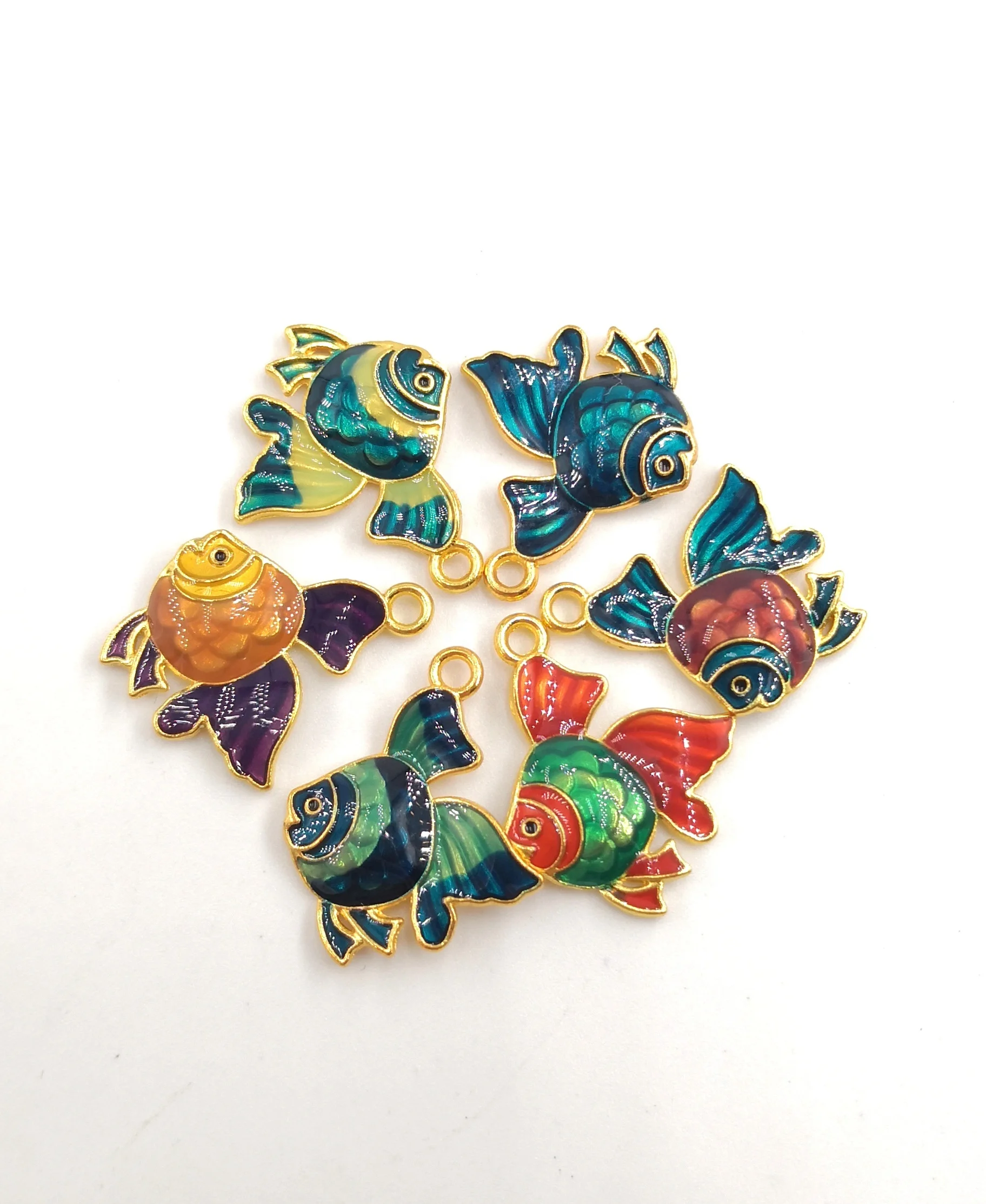 Goldfish Enamel Japanese Fish Charms Enamel Charms for Craft and Jewelry Making Supplies