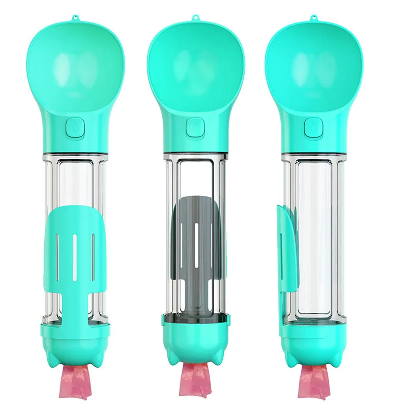 4-in-1 Travel Multifunctional Pet Water Bottle Portable Dog feeder with Food Container for On-The-Go Use