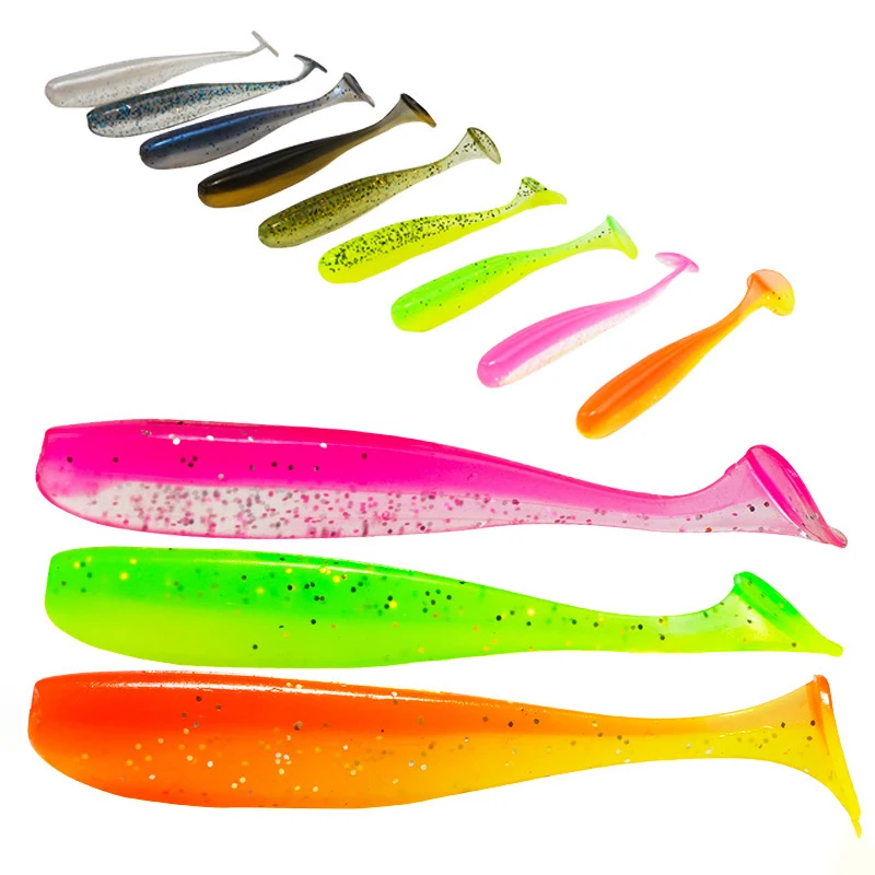 T-tail Floating Fluorescent Soft Worm Lure for Freshwater Fish for Sea Bass Mandarin Culter Alburnus Tuna in Rivers and Lakes