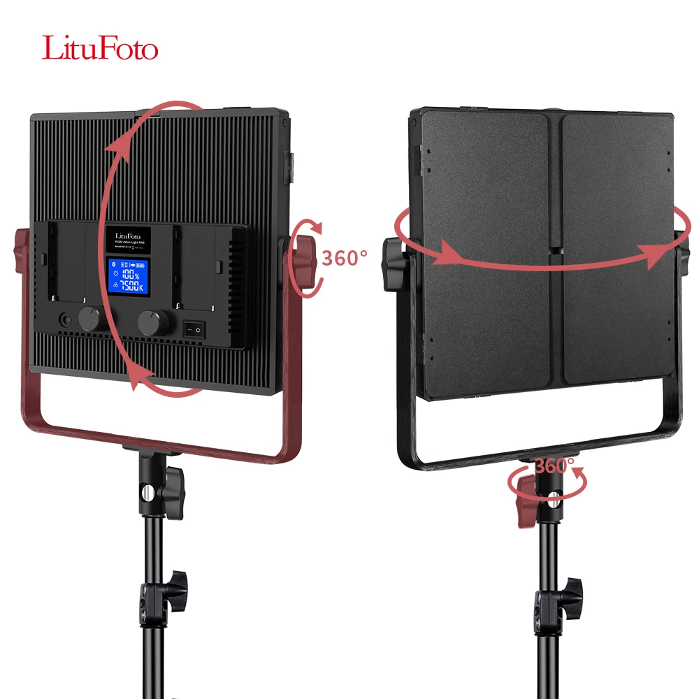 Litufoto P60 professional photography light 60W led panel light app control 4 light effects 416 leds 3200-7500K Ra96+