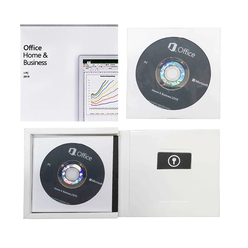MS Office 2019 Home And Business CD  and sticker Key Card for PC office 2019 HB online binding activation