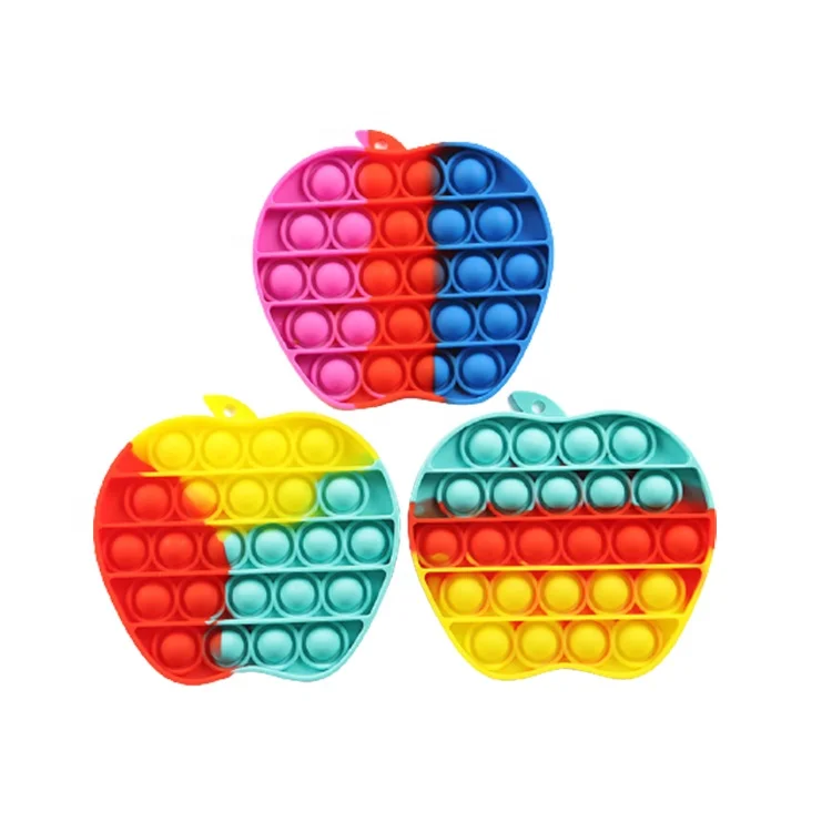 
Mathematical Calculation New Galaxy Multicolor Purple Funny Apple Shape Pretty Push Up Rainbow Pop It Fidget Toy For Child Kids 