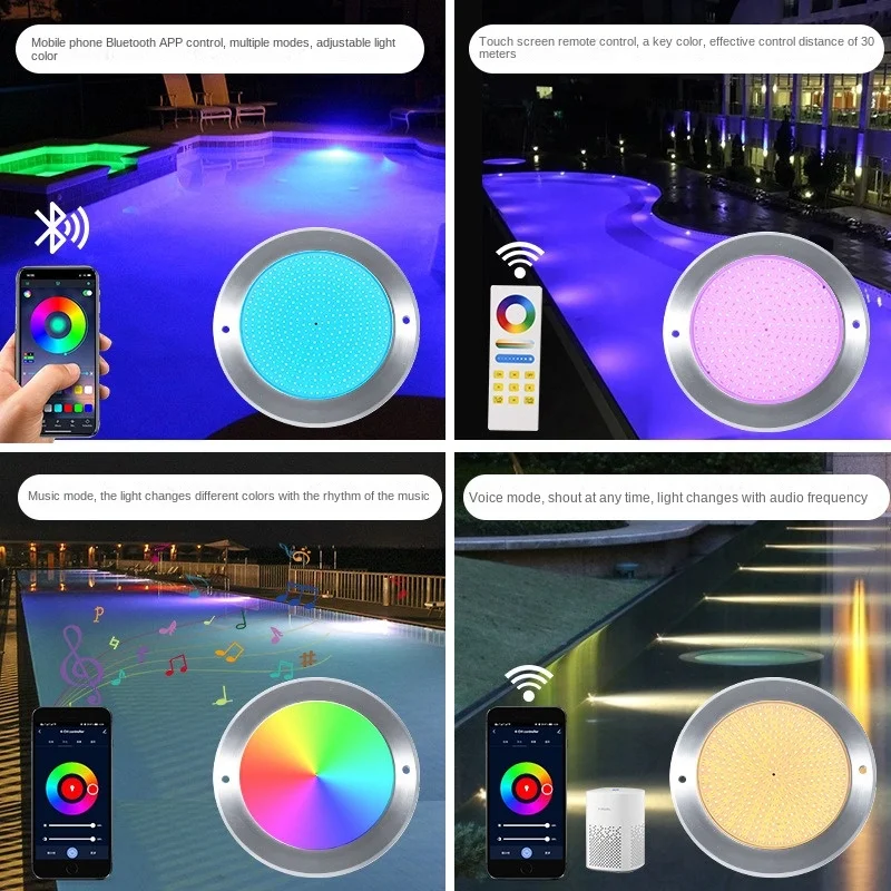 IP68 LED Swimming Pool Lights Epoxy Resin Filled Slim 7.5mm Pool Light RGB DC AC12V Submersible Lighting Underwater Lamp