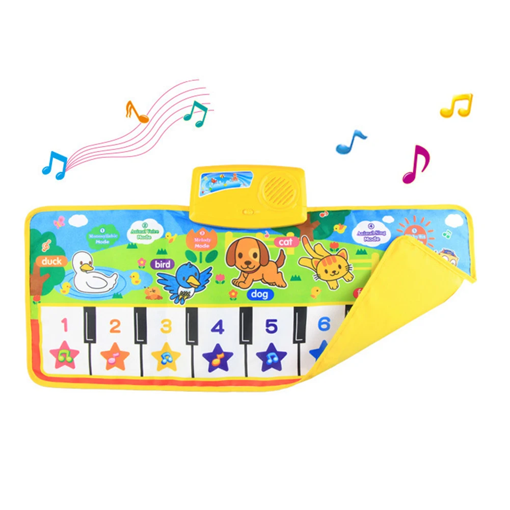 Early educational baby foot music keyboard game toys 78*23cm floor mat  animal voice piano dancing play carpet