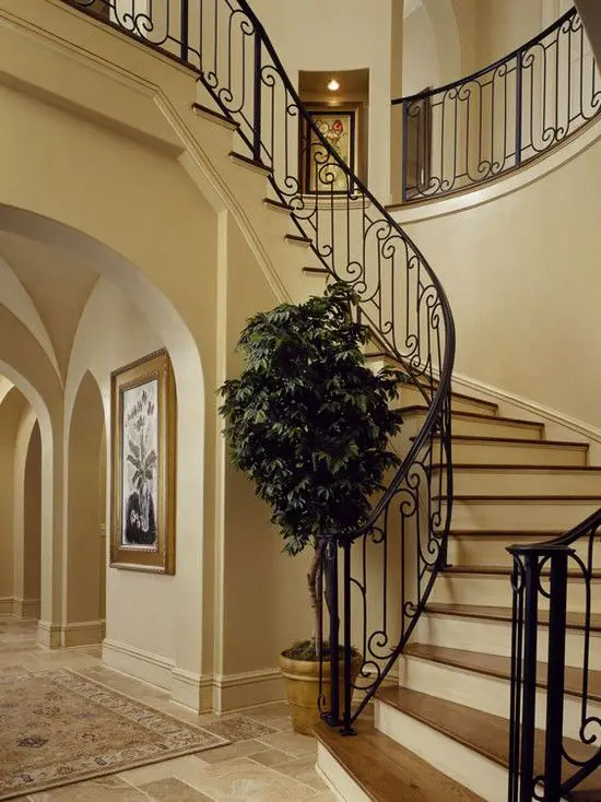 exterior rod metal handrails black painted outside steps wrought iron stair railing outdoor