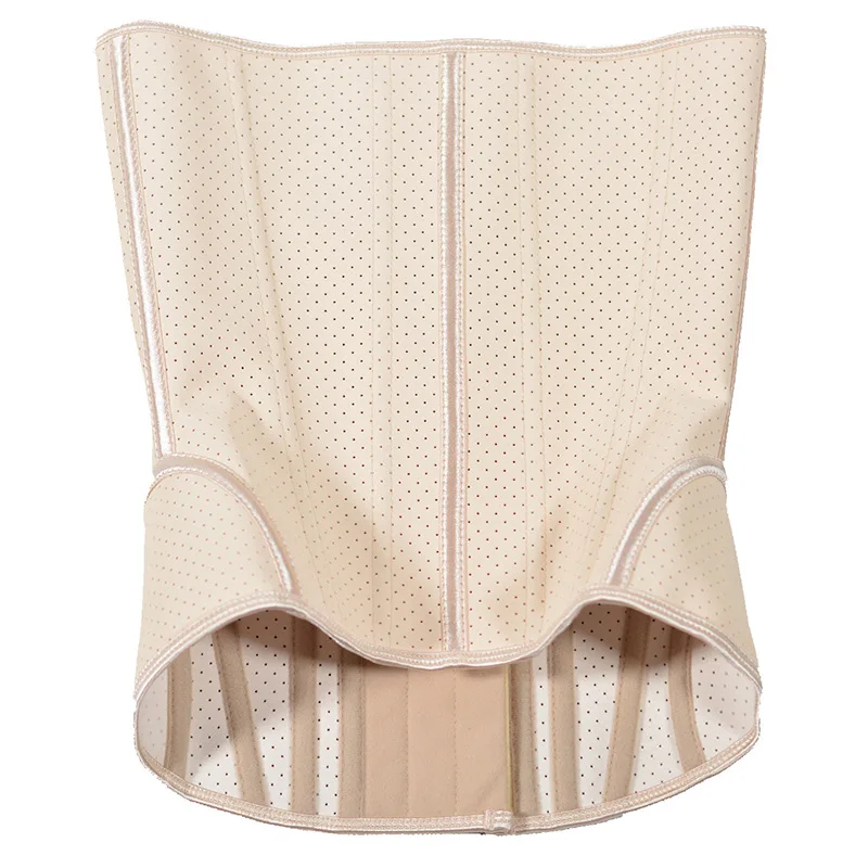 Womens Low U Breast up Latex Waist Cincher Adjustable Hooks Workout Waist Trainer Slimming Corset Bones 100% Latex 13 Steel Firm