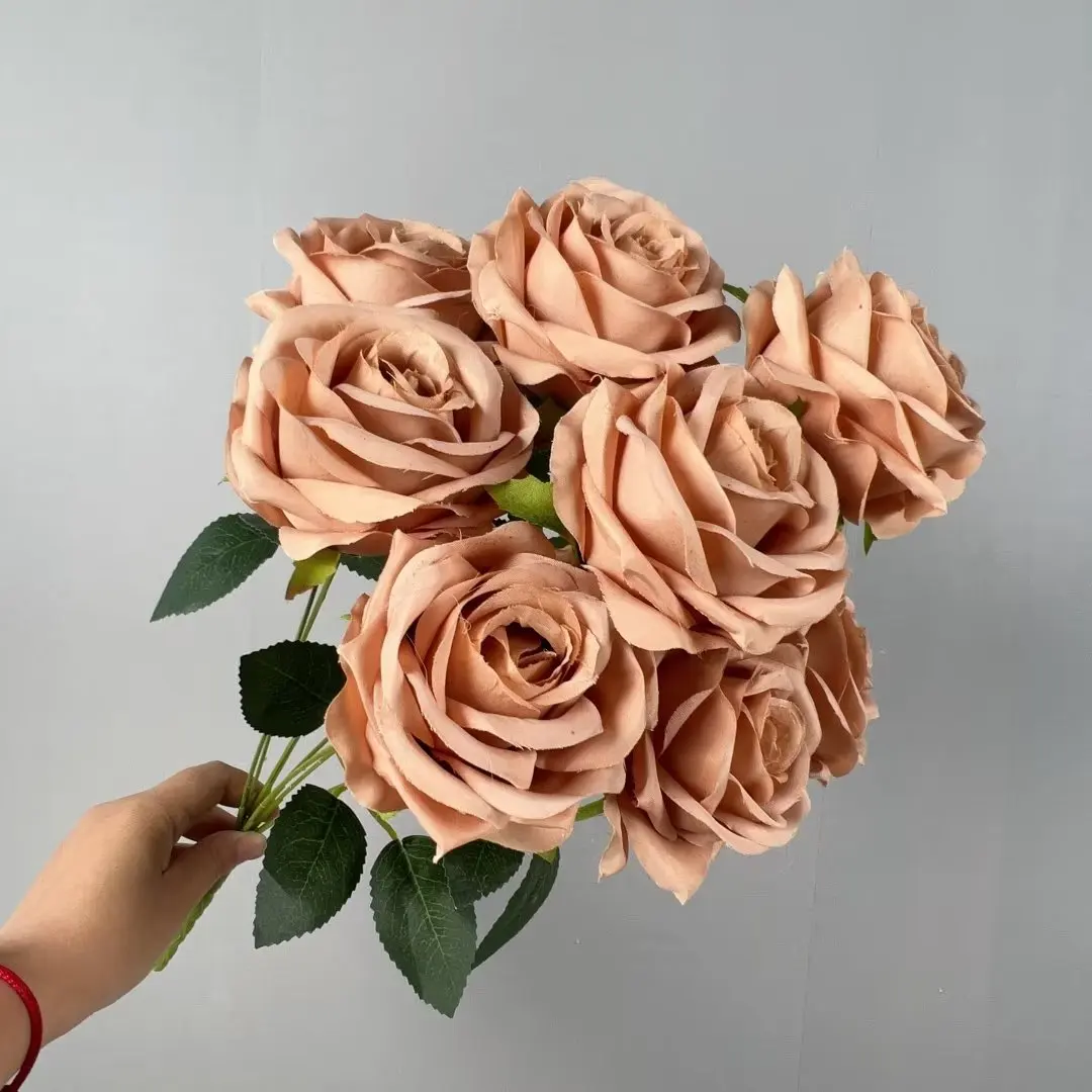 DKB Decorative Flowers Wedding Artificial Flower Rose Bouquet Wedding Supplies 5 Head Hydrangea Artificial Flowers