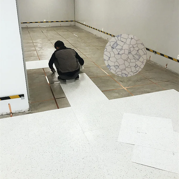 Jiangsu huajing  top professional  ESD tiles conductive vinyl pan anti static flooring  manufacturer for clear room  workshop