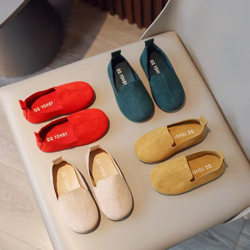 Stylish Children Slip On Loafers Suede Velvet Boat Shoes For Kids Boys Moccasins Casual Loafer Shoes