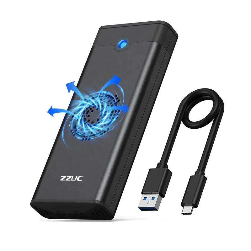 Aluminum M.2 NVME NGFF SSD to USB 3.1 Type-C Converter Adapter SSD Enclosure Solid State Disk Case With fan