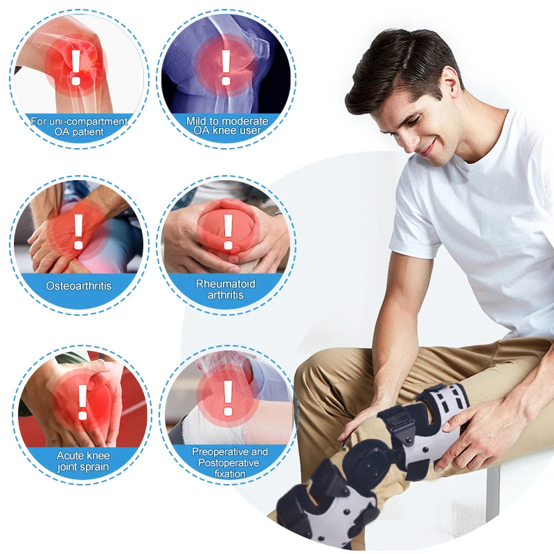 CHK-KN-003 Medical Hinged Knee Support Adjustable Orthopedic ROM Knee Brace For Healing Osteoarthritis and ACL MCL OA knee