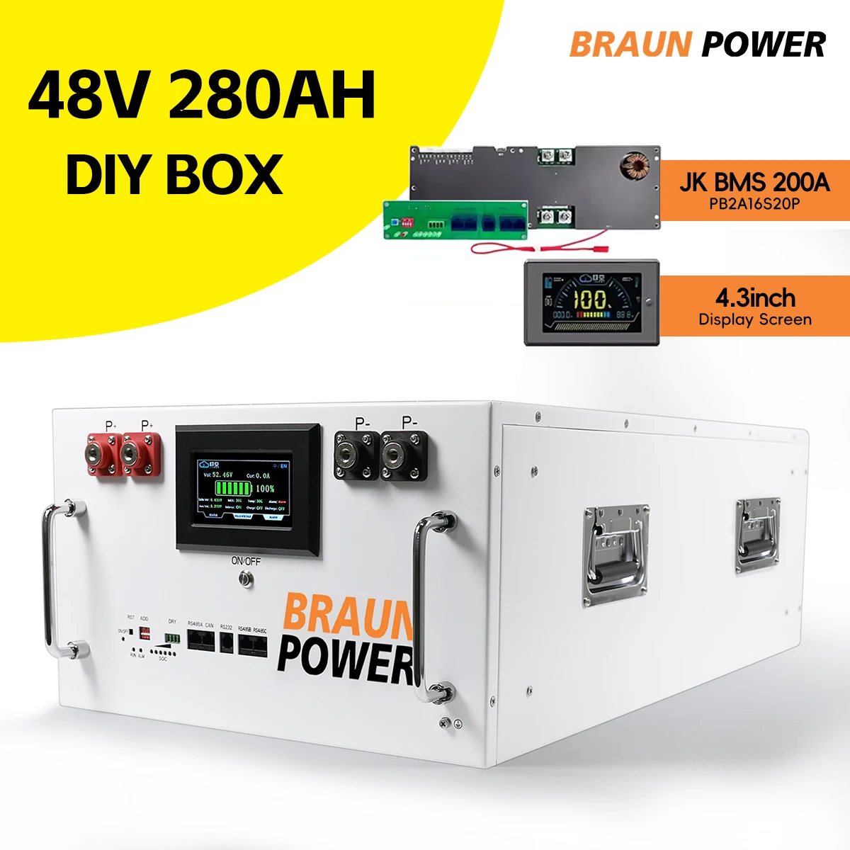 15kw 51.2v Lifepo4 Lithium Battery 280ah 300ah Battery Pack 12V 24V 48V 200Ah 280Ah Support JK 16s 200a Lifepo4 EU Stock