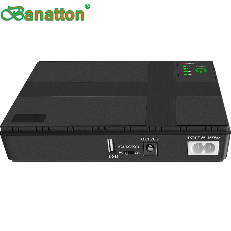 Banatton DC Mini UPS for Wifi Router Mini DC UPS POE Mini UPS Output 9V 12V 15V 24V