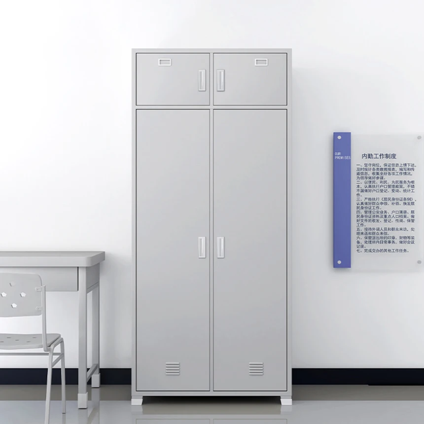Customized Superior steel storage cabinet Metal 4 door closet Double locker