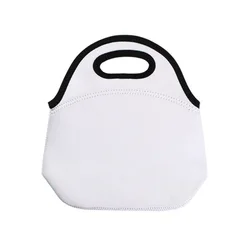 Wholesale custom logo students kids waterproof promotion neoprene lunch cooler bags white sublimation blanks lunch tote bags