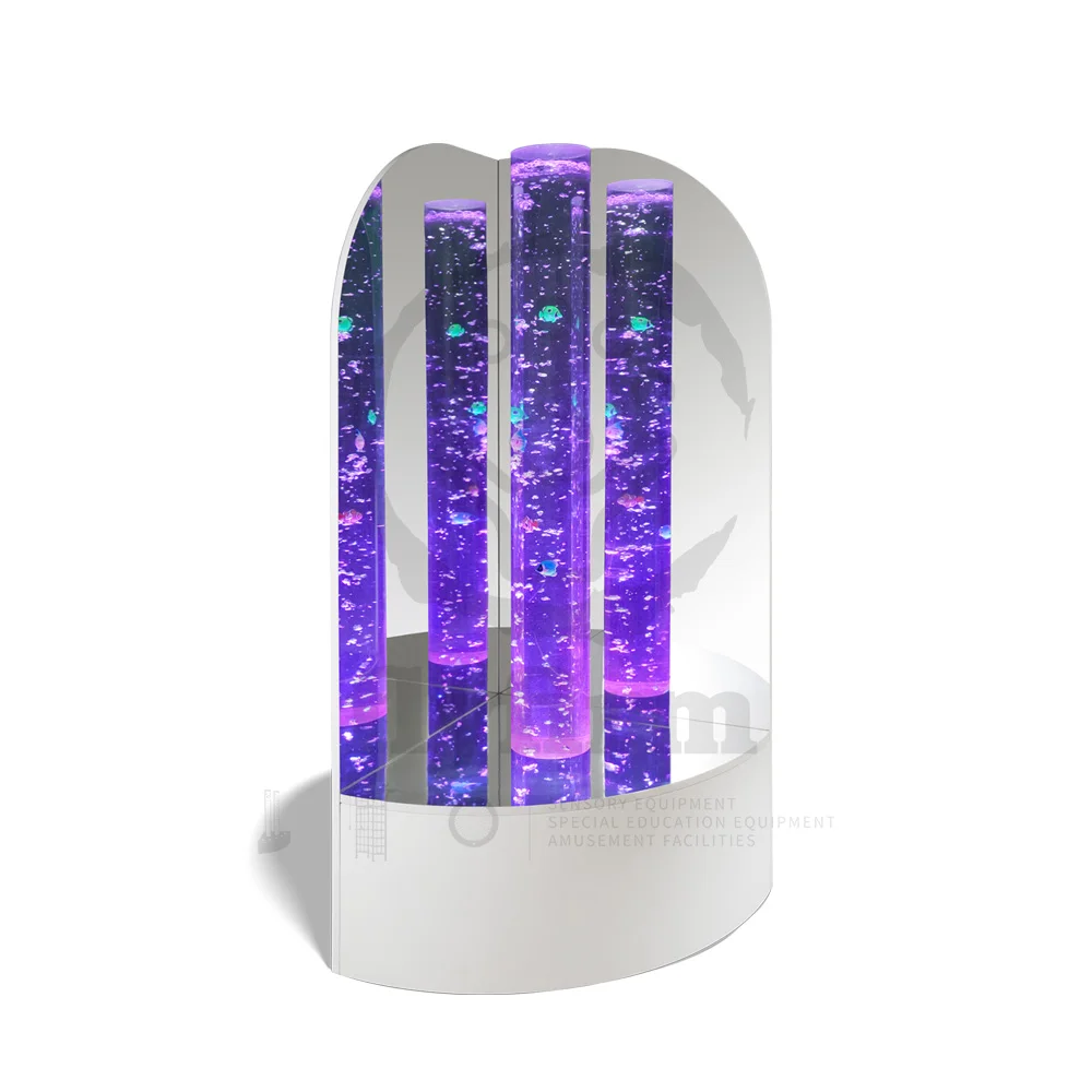 Flyfirm Dynamic Mirror Bubble Set - Interactive Sensory Experience in Fan-Shaped Column for Various Environments