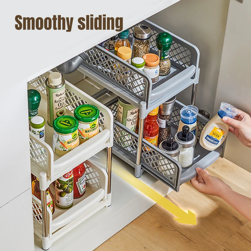 Slim space saving table home and kitchen accessories cabinet organizer and storage pantry organization Kitchen Storage Rack