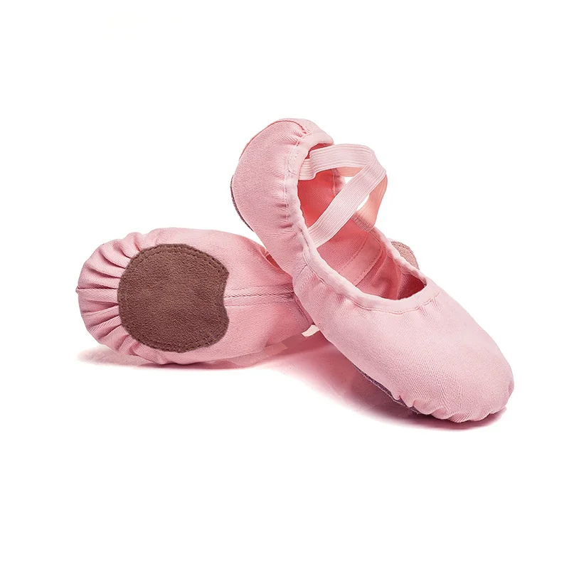 Unisex Double-Layer Canvas Ballet Shoes Custom Soft Flat Kids Comfortable Flats with Cotton Lining Wholesale Ballet Shoes