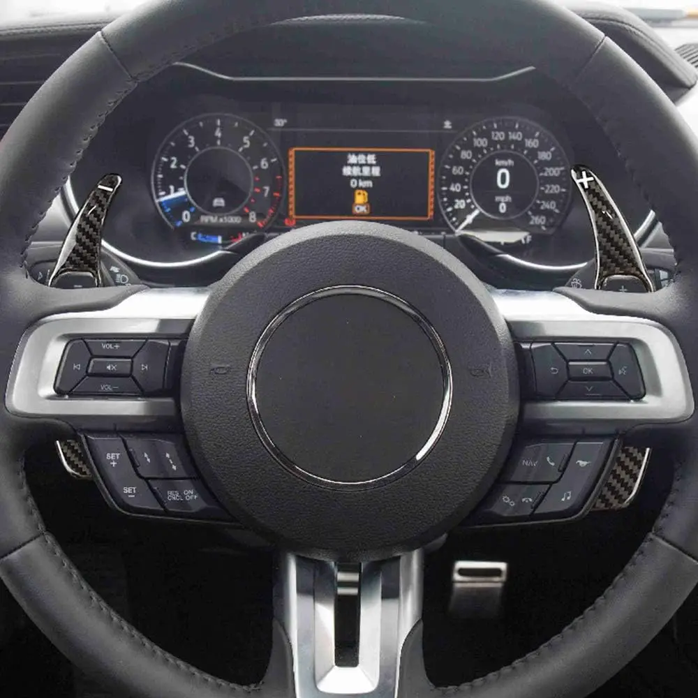 real Carbon Fiber parts Steering Wheel Paddle Shifter Extensions for Ford Mustang Accessories 2015-2017 car Interior decoration