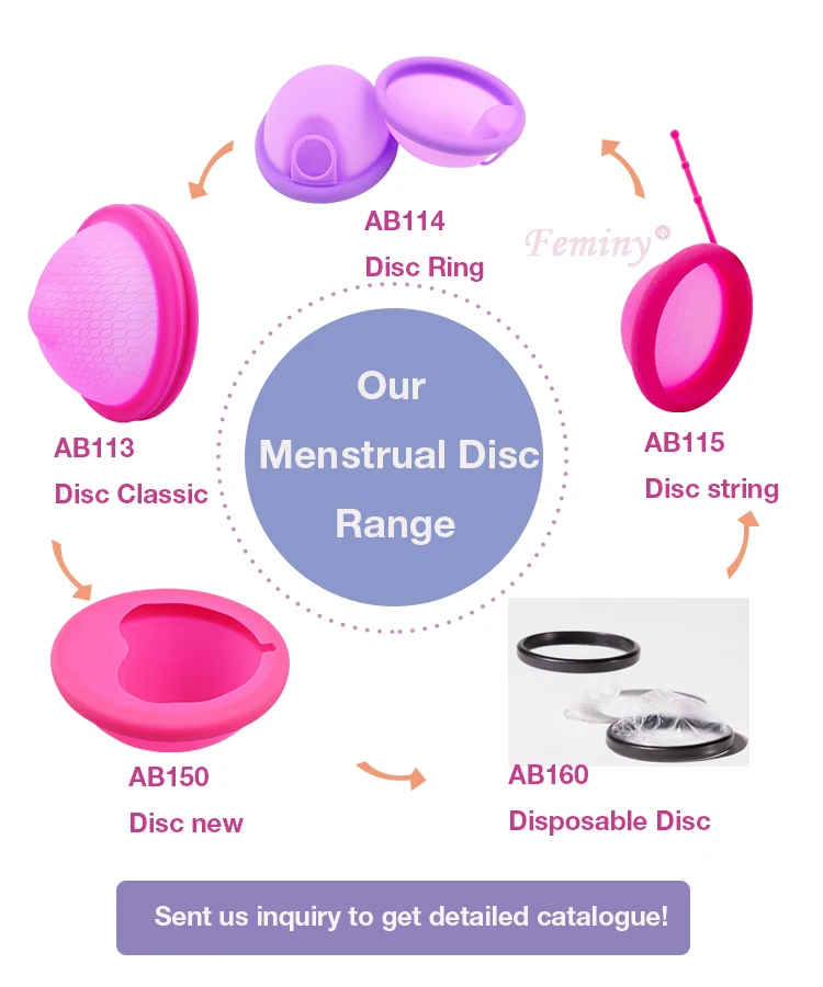 Private label Easy Removal Feminy Medical grade Silicone Reusable menstrual disc