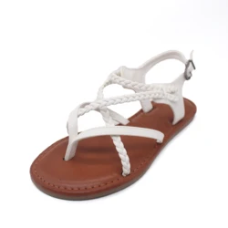 Weave Pattern Fashionable Sandals Flat Shoes Leisure  Ladies Shoes And Sandals  Women Cross Strap Sandals