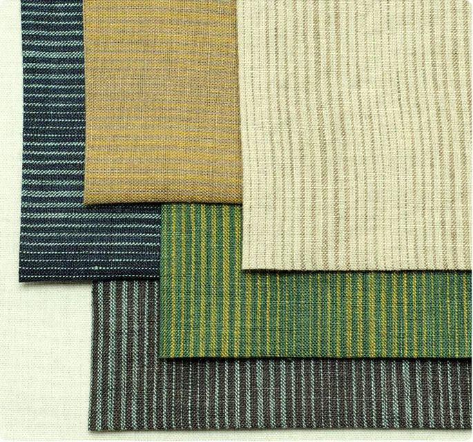 8574 French flax  pure Linenwholesale manufacturer Environment friendly fabric Dress Fashion Shirt bedding strip linen fabric