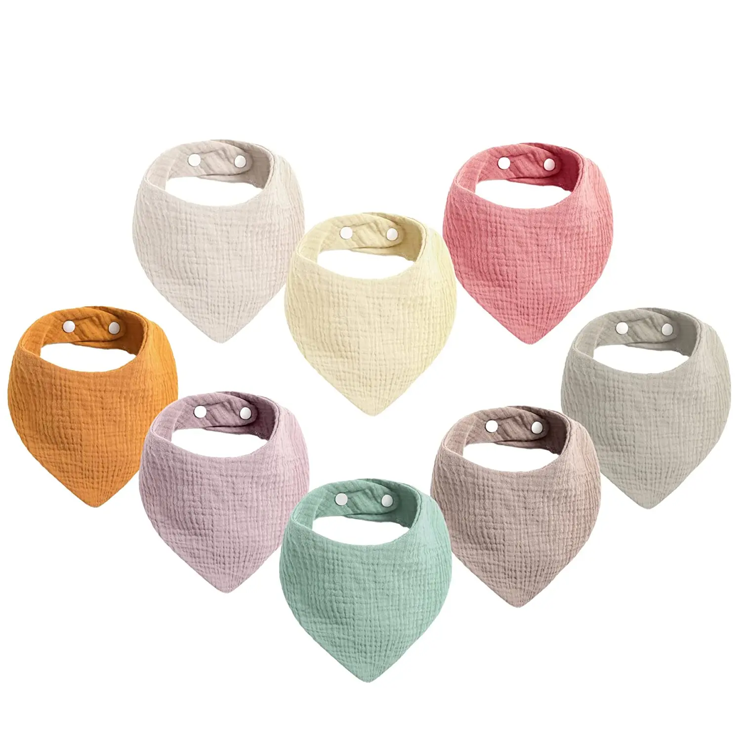 Muslin Baby Bandana Drool Bibs 100% Cotton Absorbent for Girls OEM Service Printed Sustainable Water Resistant Baby Bibs Support