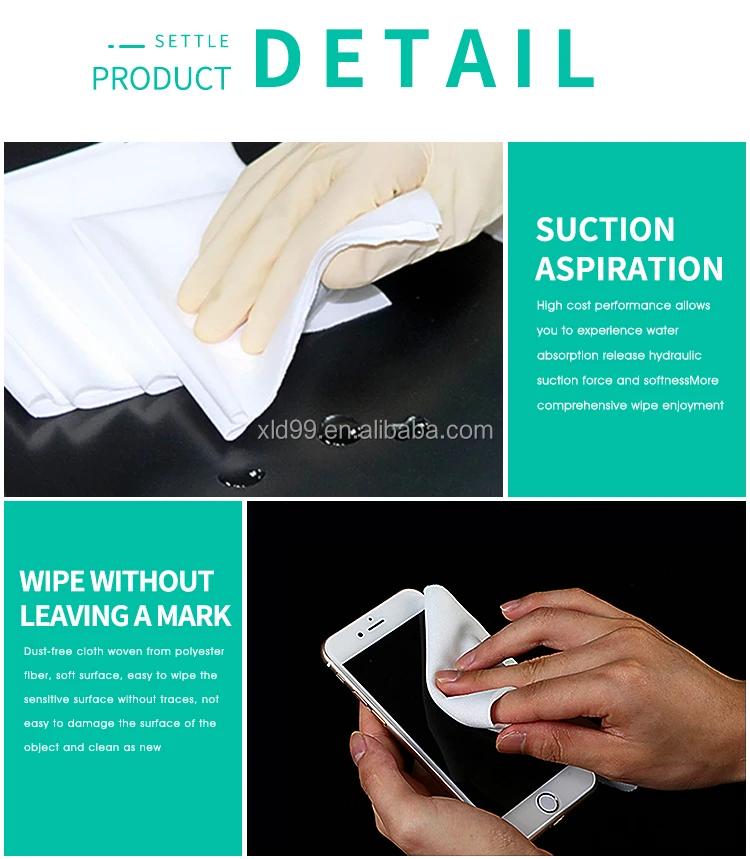 4008 9*9inch Cleanroom wipers Professional 180gsm Cleaning Digital Camera Lens Non-dust Microfiber Cloth wipes