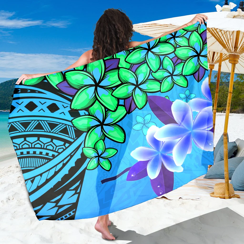 2021 Summer Hawaiian Polynesian Flower Leaf Pareo Sarong Cover-Ups Wrap Sarong Women Ladies Bikini Swimwear Beach Cover-Ups Wrap