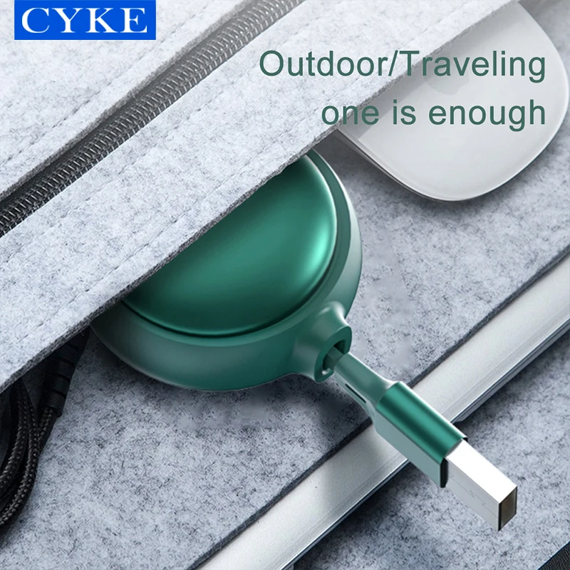  CYKE 2021 Новый 3 в 1 кабель Micro Usb 120 см выдвижной для передачи данных Type-c 3a быстрой зарядки Пользовательский