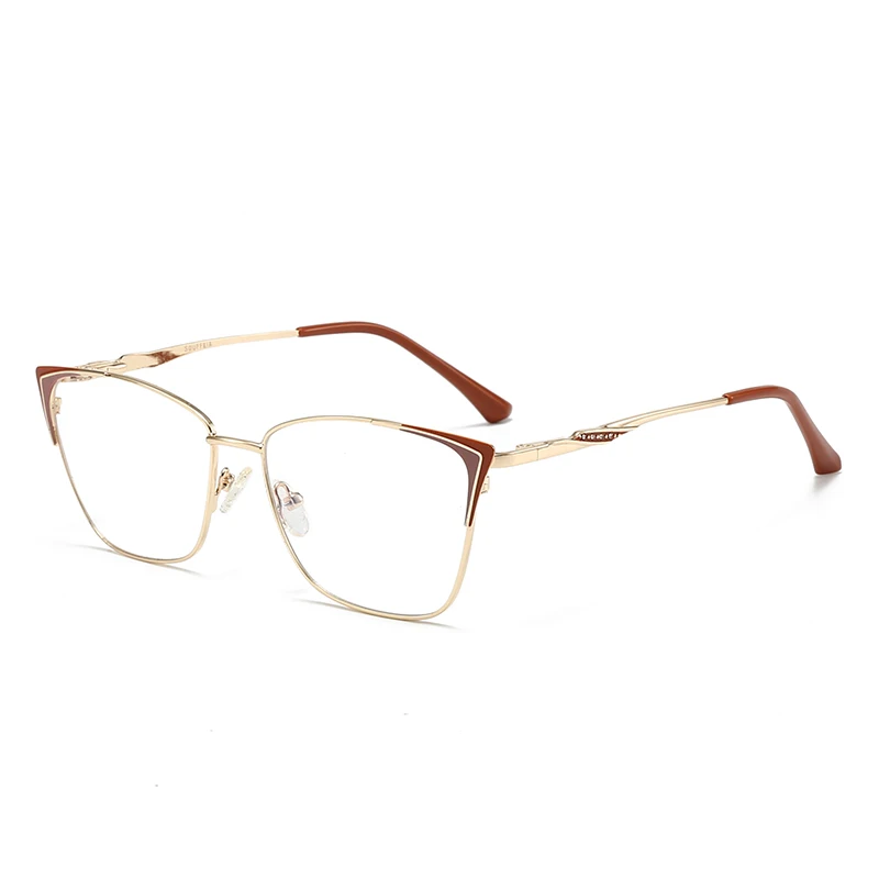Fashion Cat Eye Style Women Metal Optical Spectacle Eyeglasses Customized Frame Myopia Eyewear Frame by Manufacturer Ready Stock