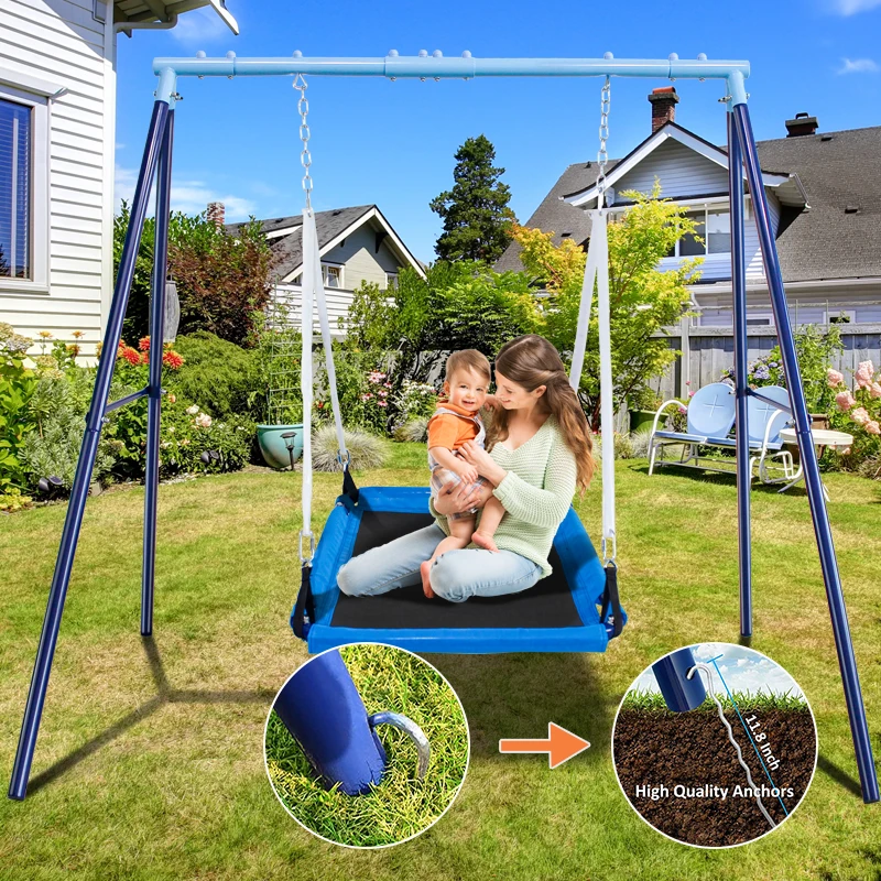 Outdoor Playground Children Dismountable Rectangle Mat Platform Tree Swing