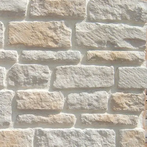 beige cream white off color stone wall siding cladding veneer landscape house decoration design