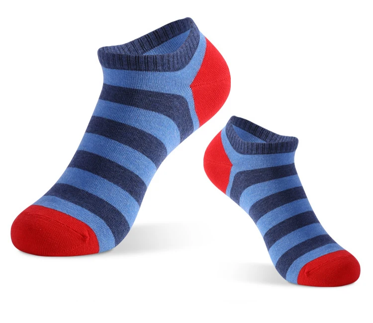 Wholesale men motion ankle socks breathable comfortable stripe sailor socks