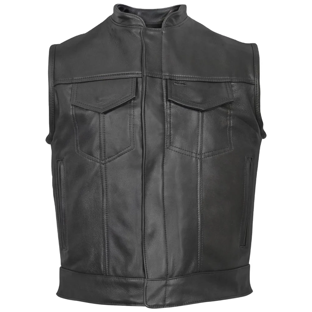 Genuine High Class Grain LEATHER WAISTCOAT Biker Vest Motorcycle MotorBike Men Vest