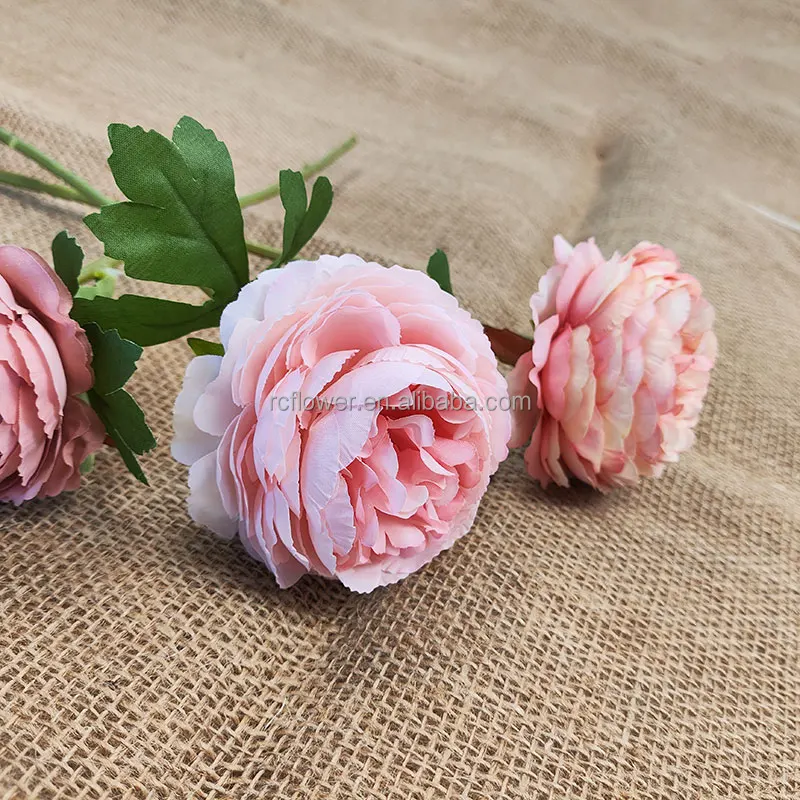Wedding Decoration Artificial Flowers Peony Real Touch Rose Single Peony Silk Fabric Artificial Flower Bouquet Peony