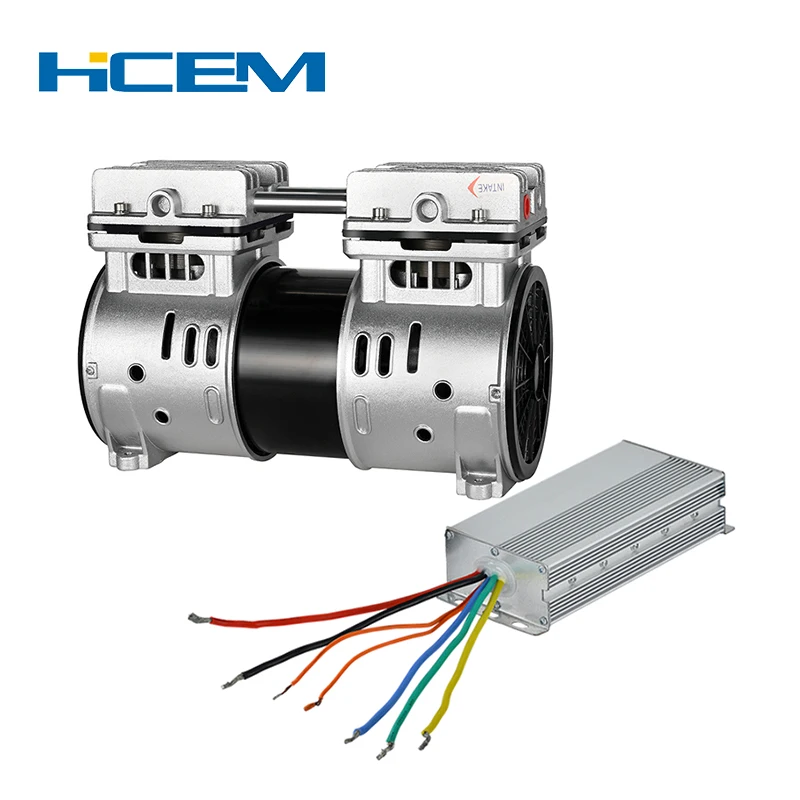 DC12V /24V 750W brushless Air compressor pump 1HP DC Air compressor Motor inverter air compressor oil free