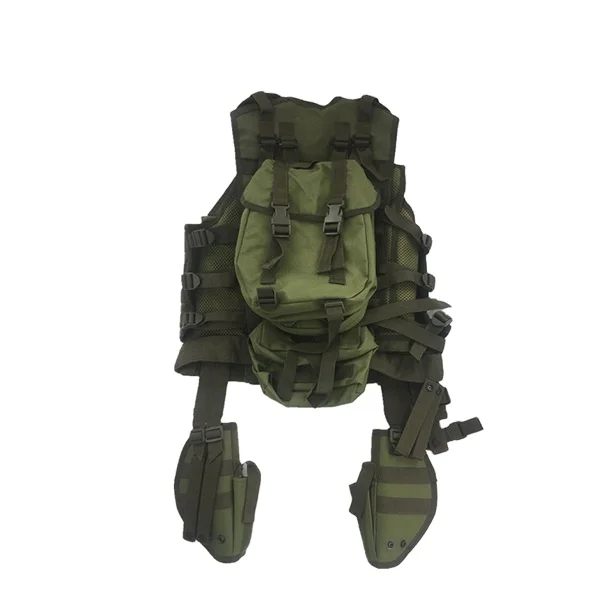 Olive Green Multifunctional Tactical Combat Training Paintball Game Vest with hydration water bladder
