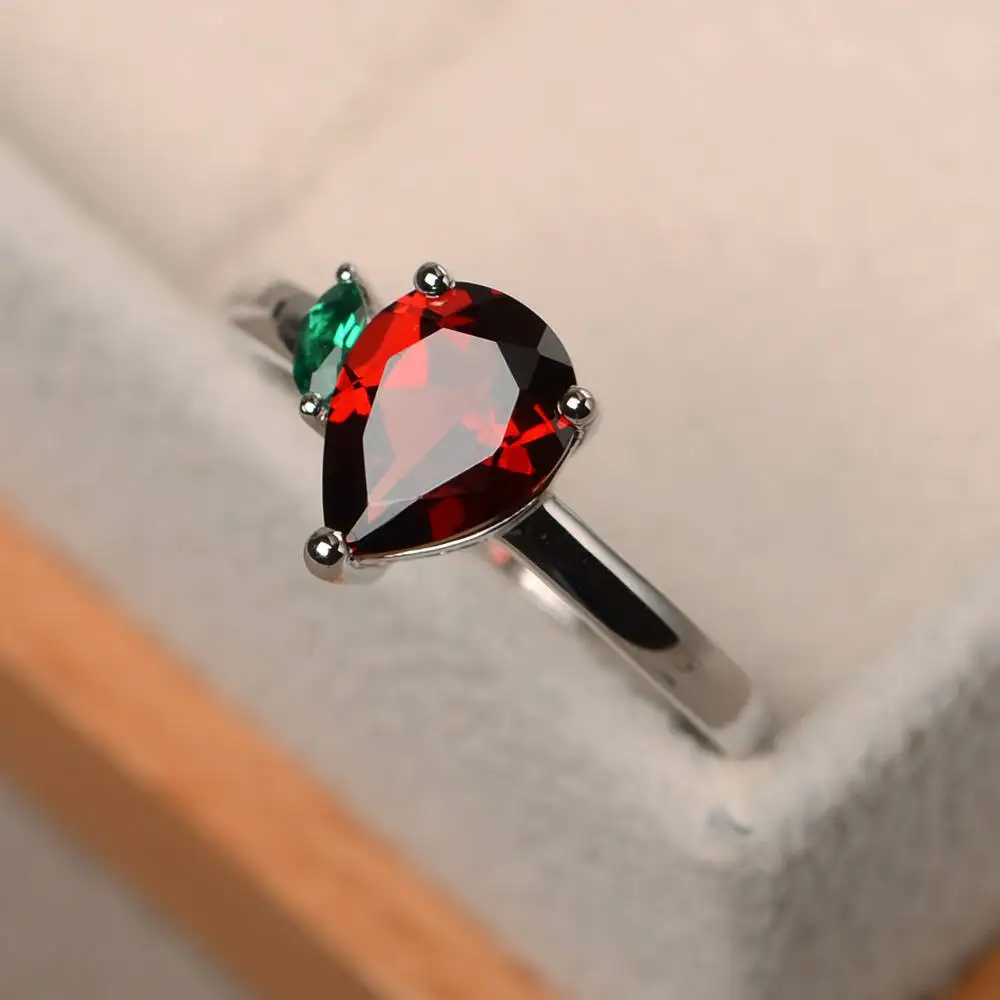 Factory Cheap 925 Sterling Silver Gold Plated Hurrem Sultan Garnet Ring