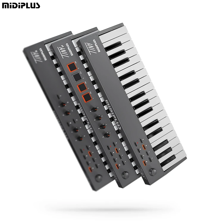 MIDIPLUS Usb Mini Organ Midi Device 32-Key Professional Composing Companion With Eye-Catching Rgb Drum Pad And 4 Functional Knob