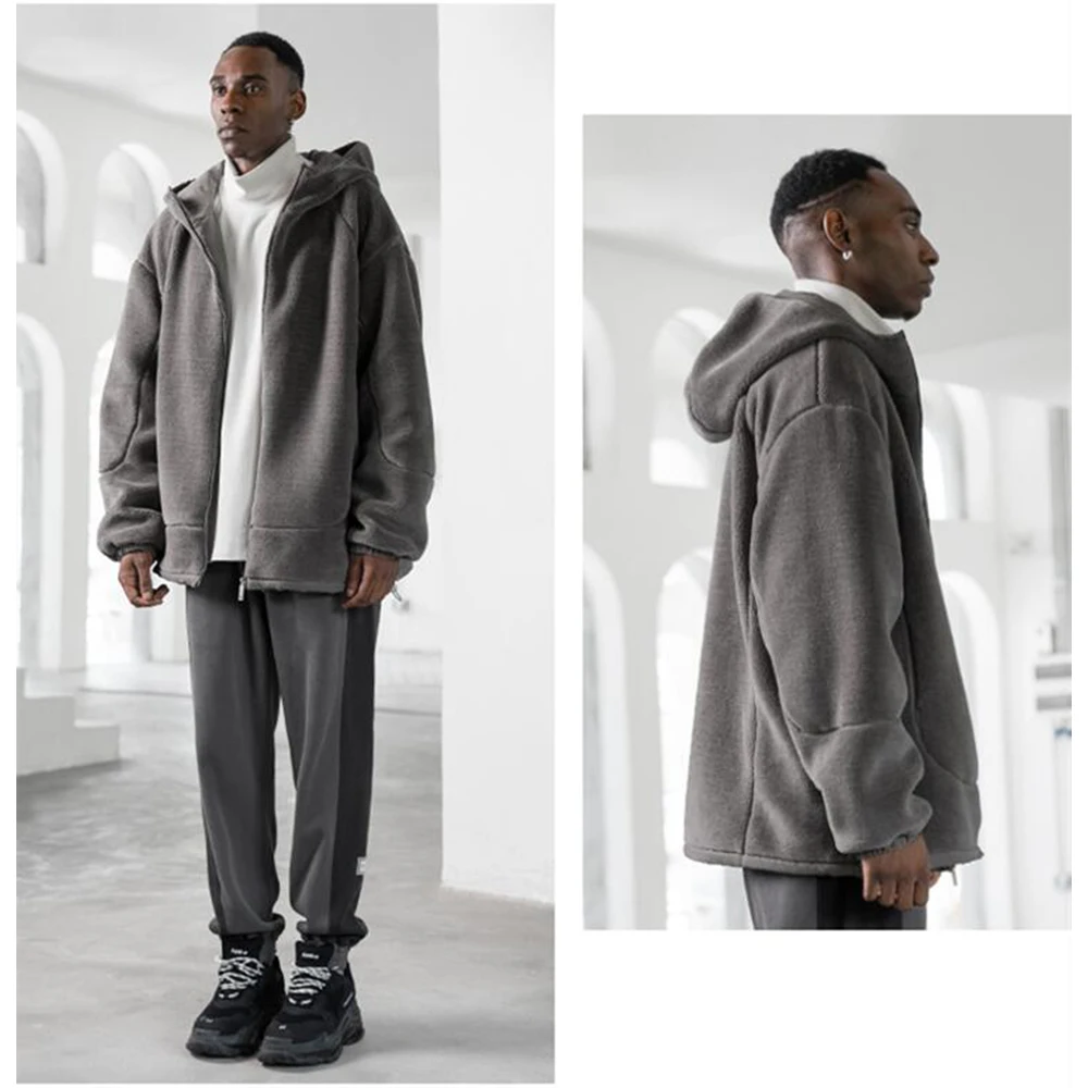 
Unisez sustainable cotton cut-and-sew zip ziper 600 gsm fluffy heavy fleece zipup black full zip heavyweight hoodie 