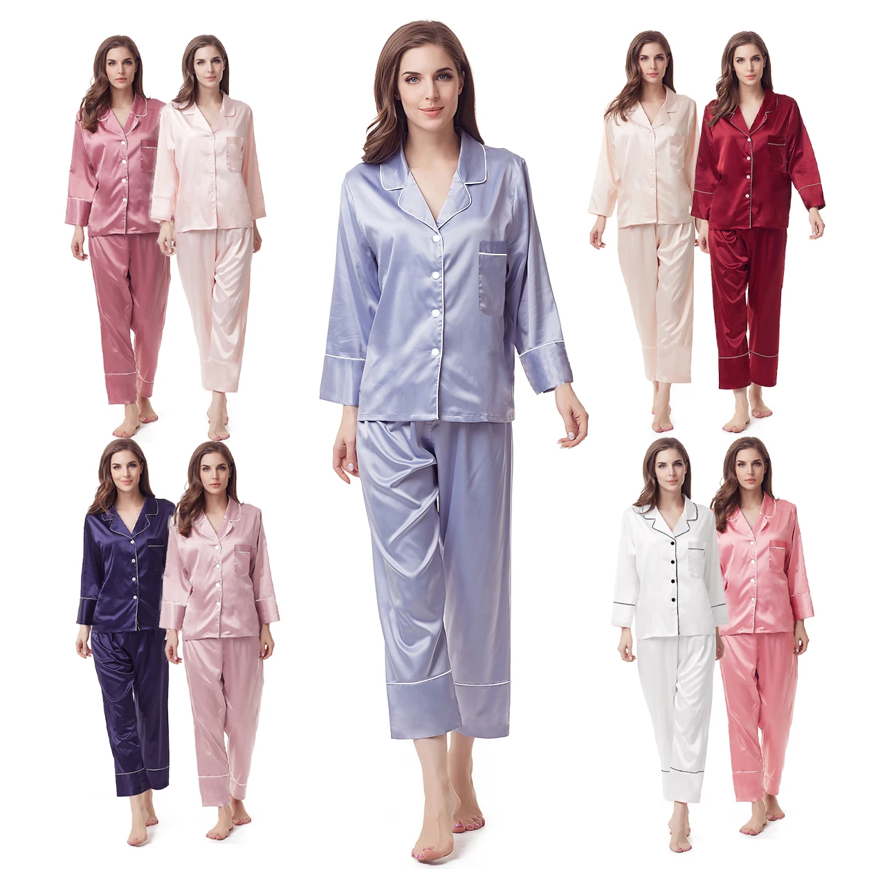 Factory Pajamas Bridal Night Wear Silk pajama