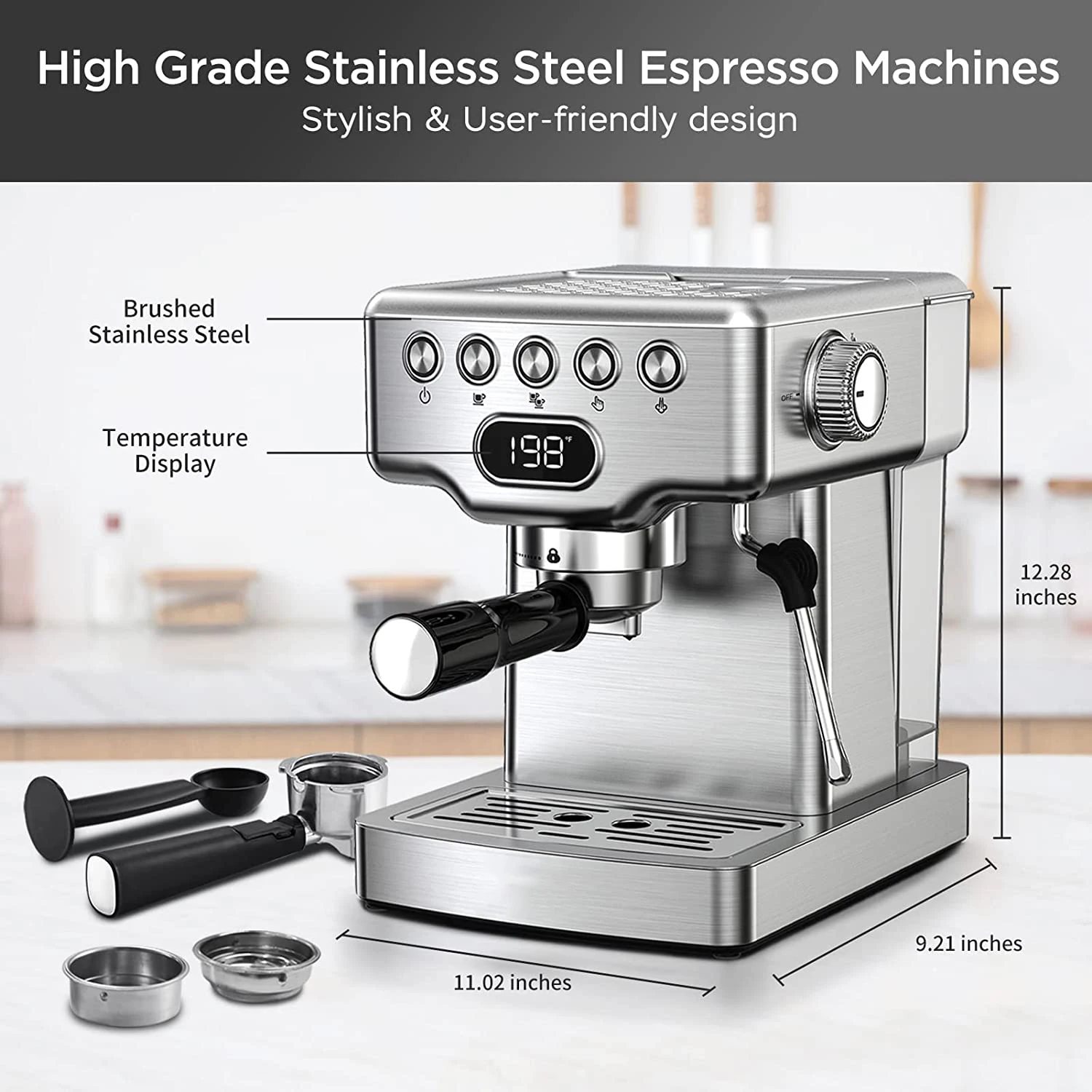Source Factory Mielux Espresso Machine Espresso Coffee Press Maker Coffee Equipment For Home Office Restaurant Cafe
